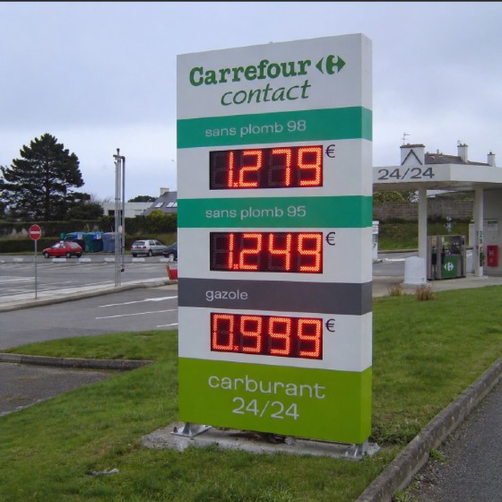 10 Inch IP67 Red LED Gas Price Sign 8.888