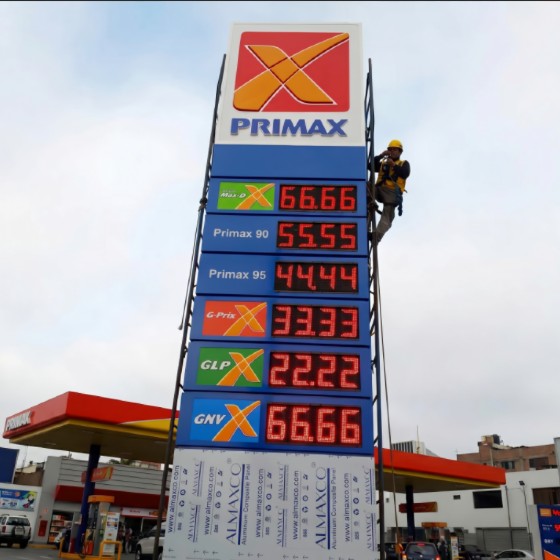 12 Inch IP67 Red LED Gas Price Sign 88.88